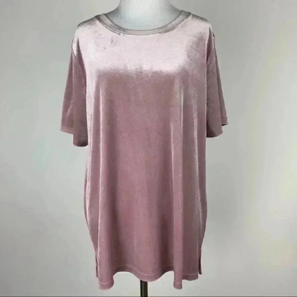 Old Navy womens top size L pink crushed velvet - Picture 1 of 9